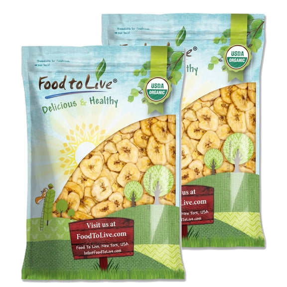 Organic Banana Chips, 10 Pounds  Non-GMO, Kosher, Vegan  by Food to Live