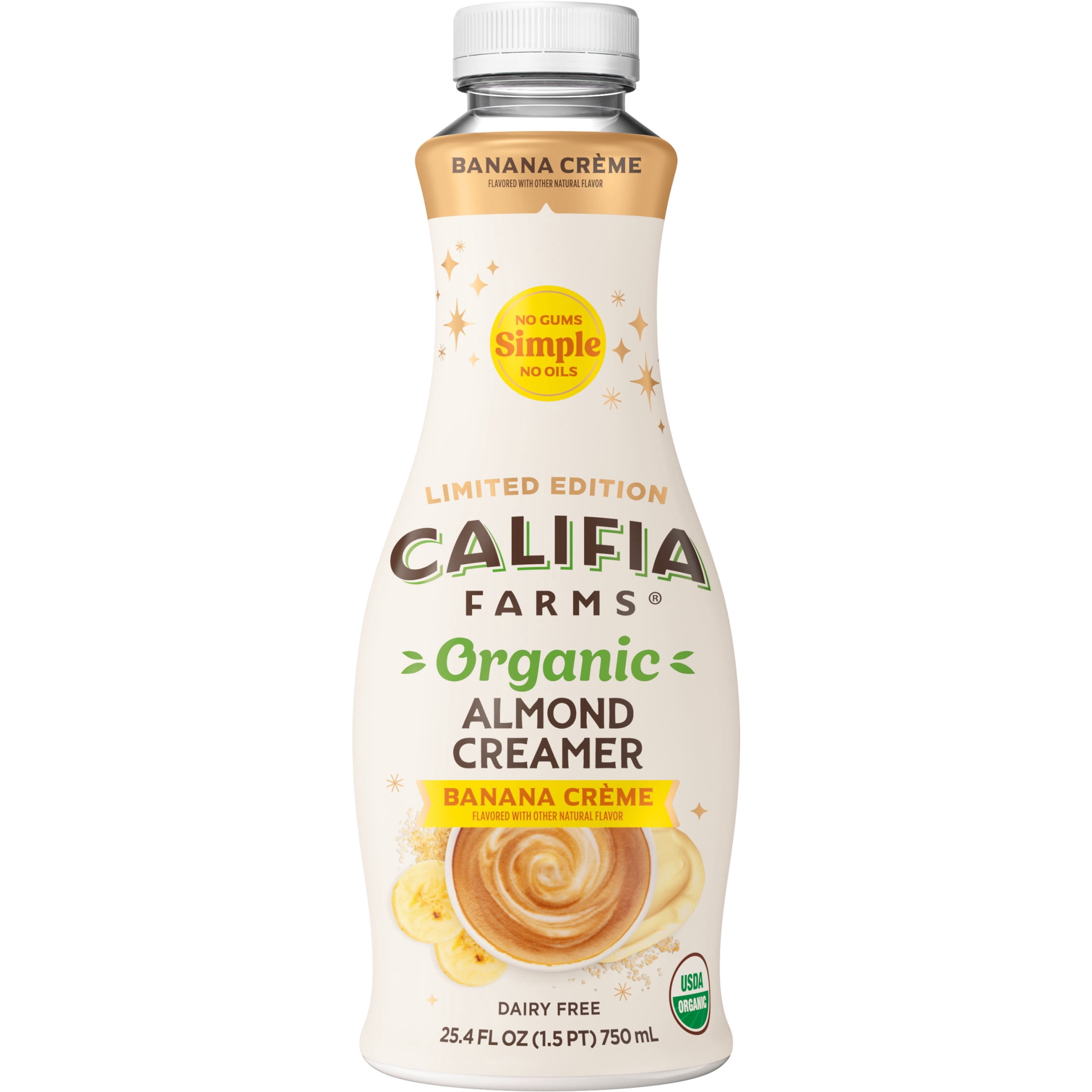 Califia Farms Organic Banana Creme Almond Milk Coffee Creamer 25.4 Fluid Ounces