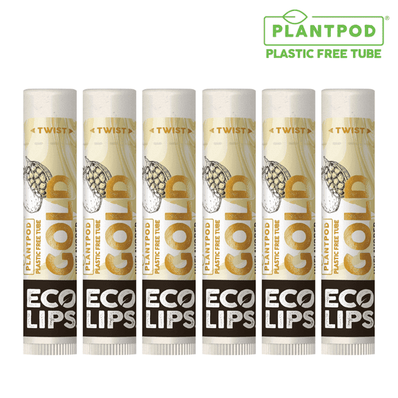 Organic Baobab Gold Plant Pod Organic Lip Balm, 6 Pack