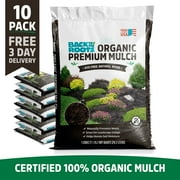 Back to the Roots Organic Wood Mulch, 10 x 1cu. ft. Bags, Natural Garden Barrier