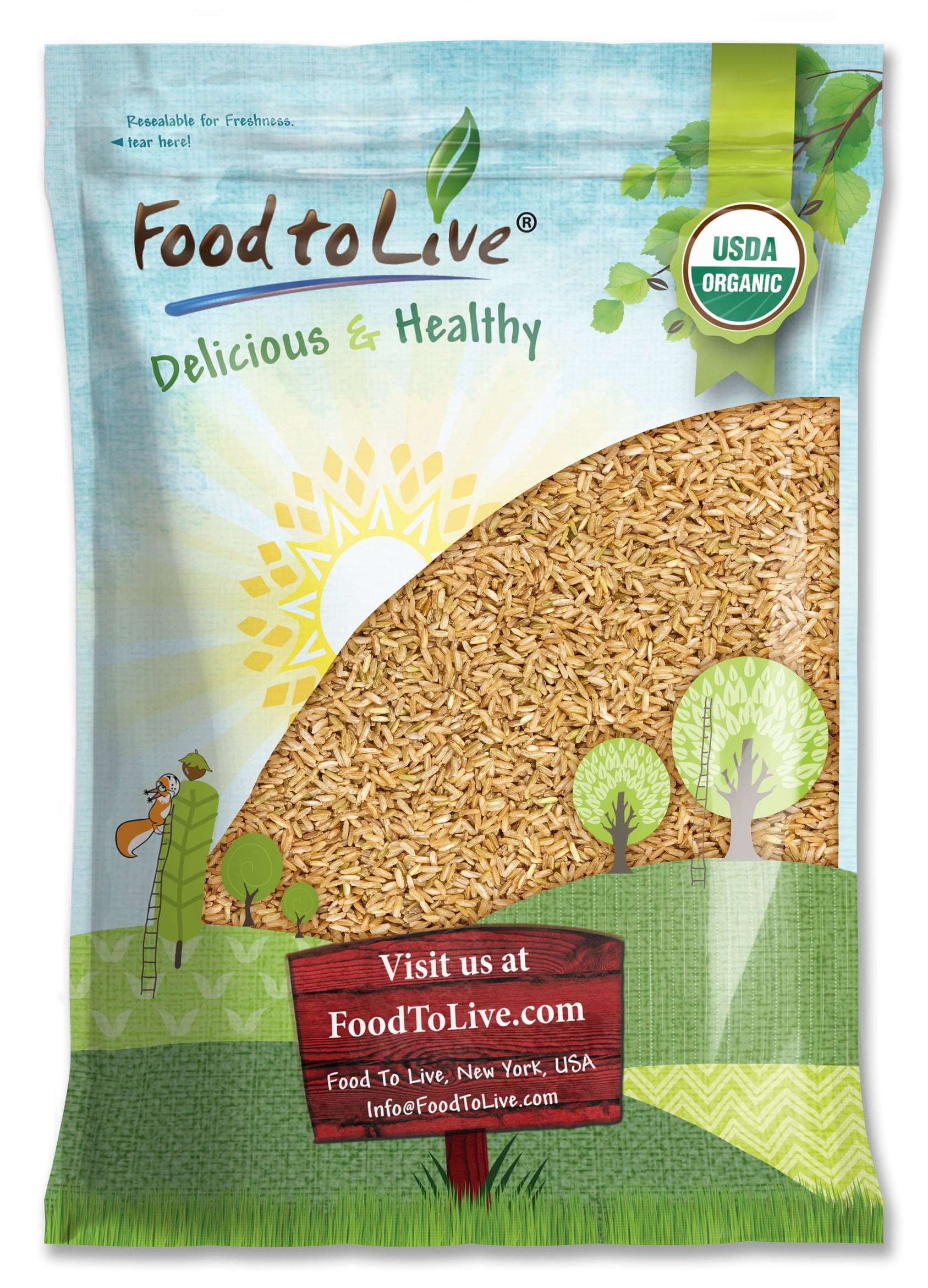 Organic Basmati Brown Rice, 10 Pounds — Non-GMO, Kosher, Raw, Vegan — by Food to Live