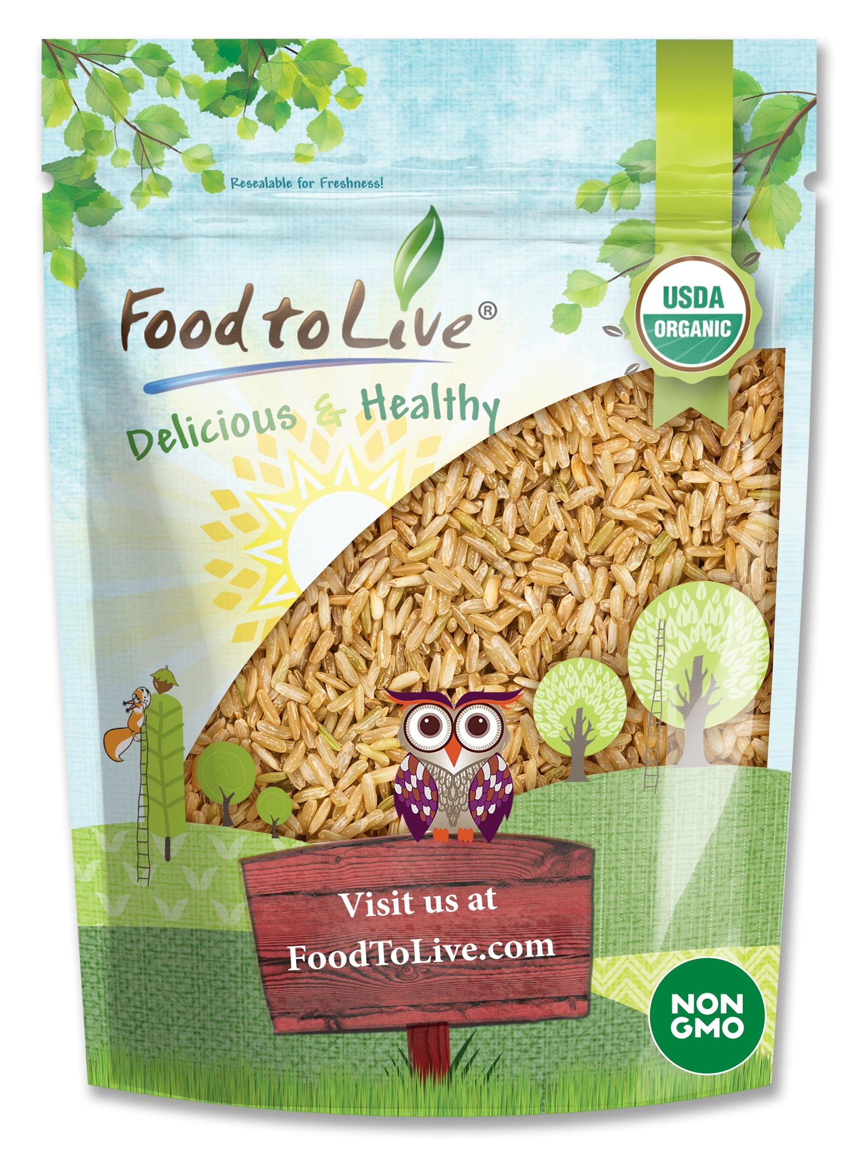 Organic Basmati Brown Rice, 4 Pounds — Non-GMO, Kosher, Raw, Vegan — by Food to Live