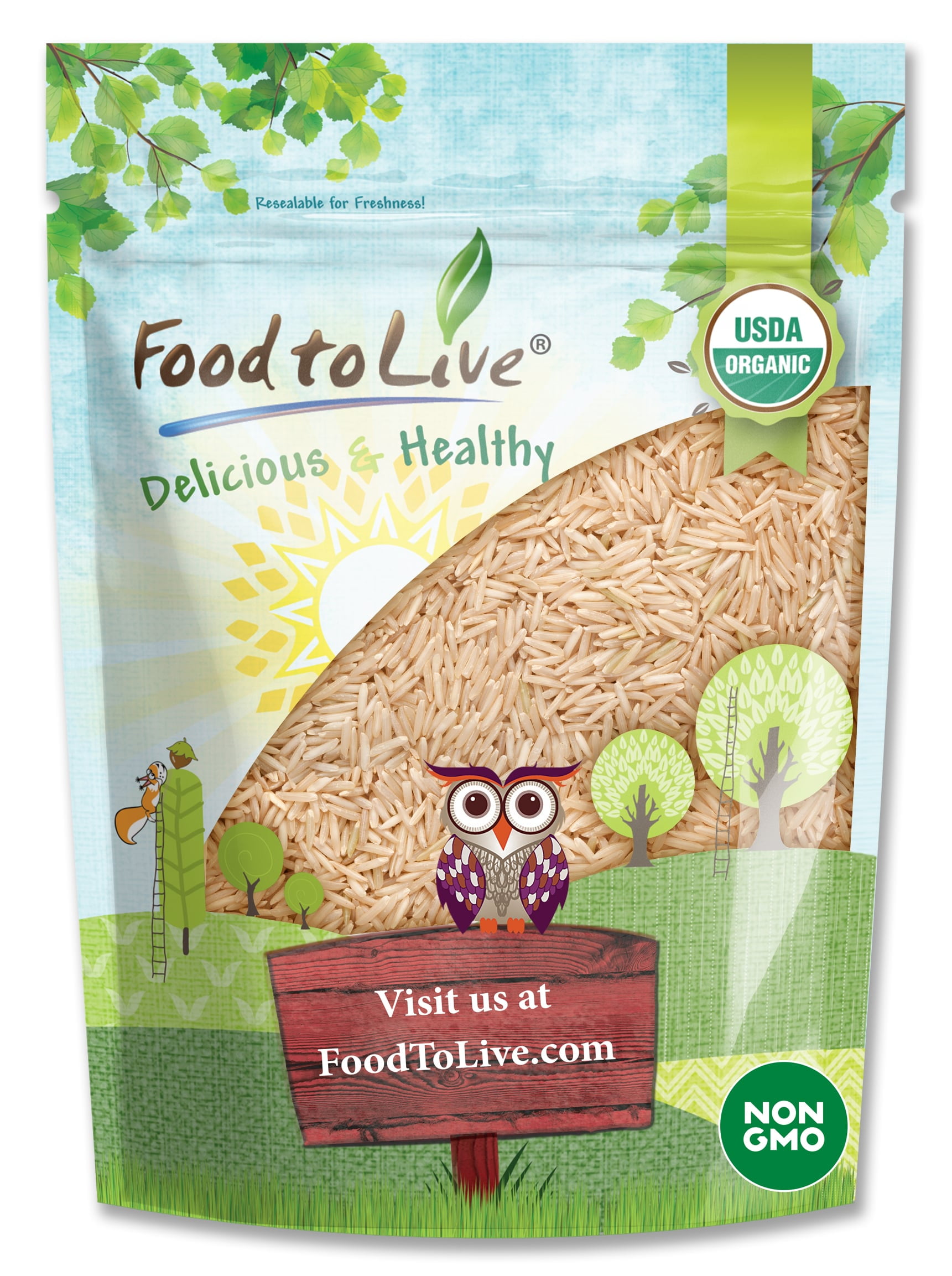 Organic Basmati Brown Rice, 5 Pounds — Non-GMO, Kosher, Raw, Vegan — by Food to Live