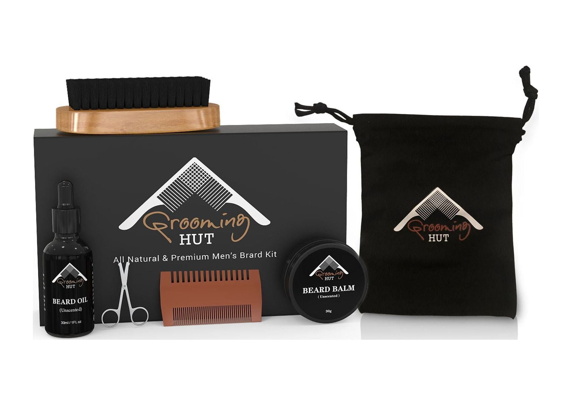 Organic Beard Grooming Kit for Natural, Healthy Facial Hair