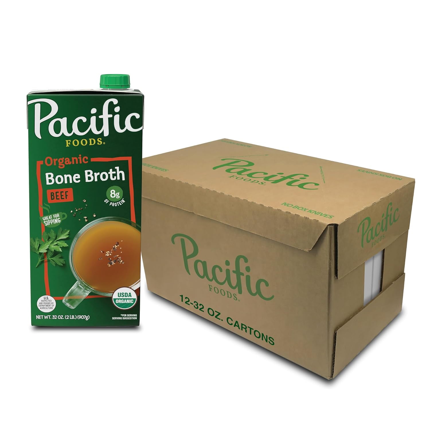 Organic Beef Bone Broth, 32 Oz, Pack of 12