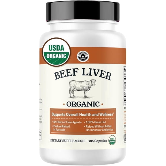 Organic Beef Liver Capsules Grass Fed & Pasture Raised in Australia Nutrient Dense Superfood for Energy & Wellness No Fillers, Freeze-Dried Liver Supplement 180 Capsules