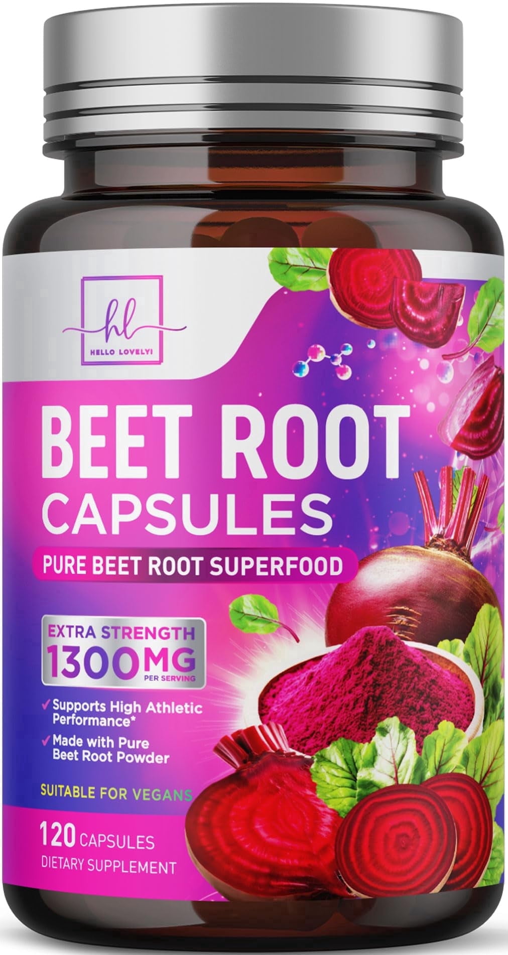 Organic Beet Root Capsules 1300mg - Extra Strength Beetroot Powder ...