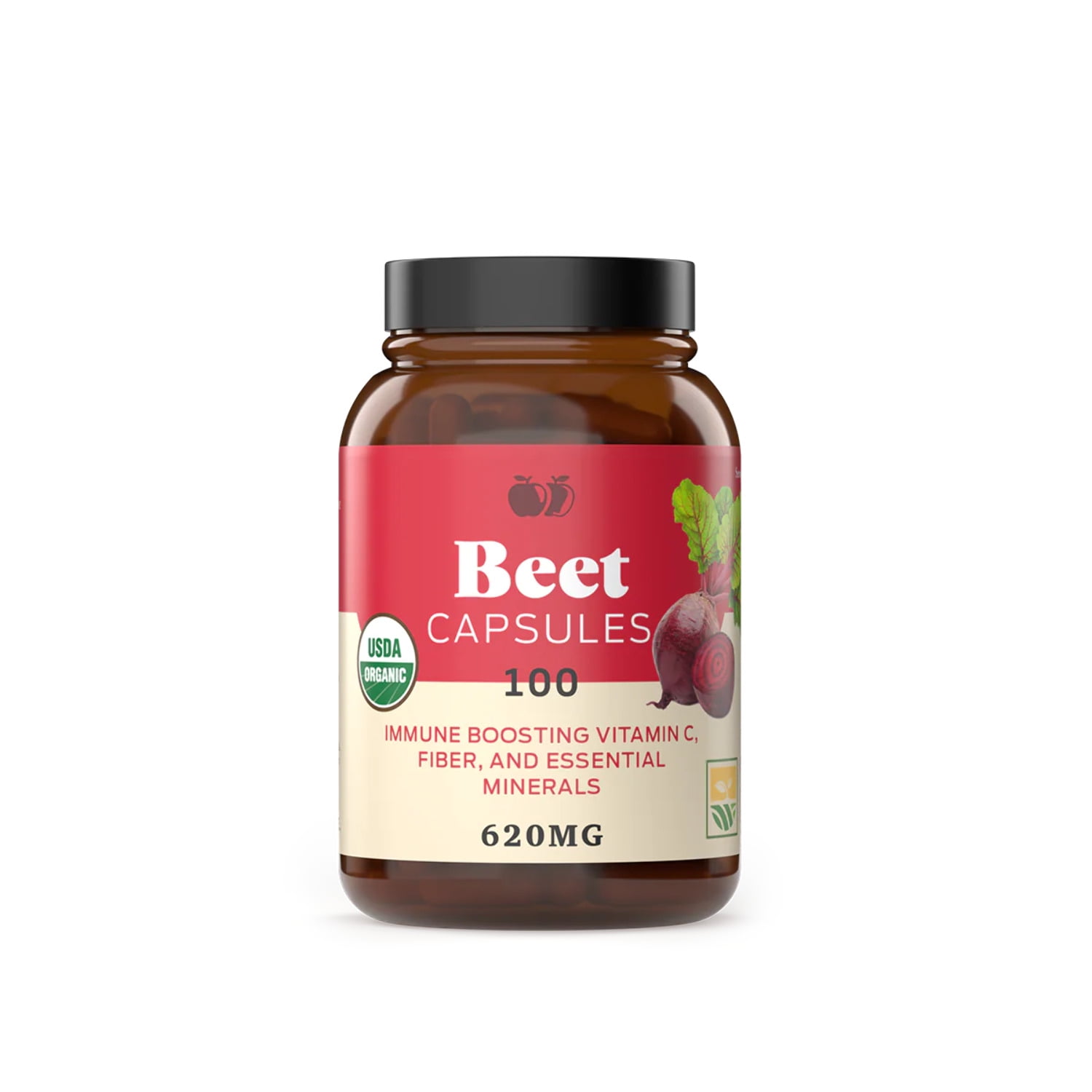 Organic Beet Root Capsules Pure Health Boosting Supplement, Made in