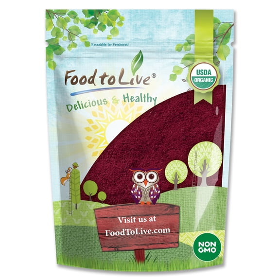 Organic Beet Root Juice Powder, 0.5 Pounds Non-GMO, Vegan, Raw by Food to Live