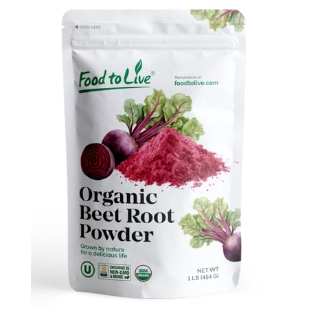 Organic Beet Root Juice Powder, 1 Pound — Non-GMO, Vegan, Raw — by Food to Live