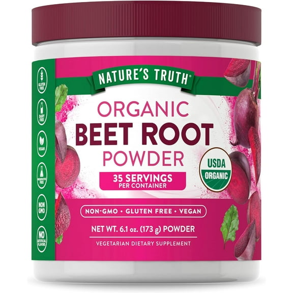 Organic Beet Root Powder | 6.1 oz | Vegetarian, Non-GMO, Gluten Free Supplement | by Nature's Truth