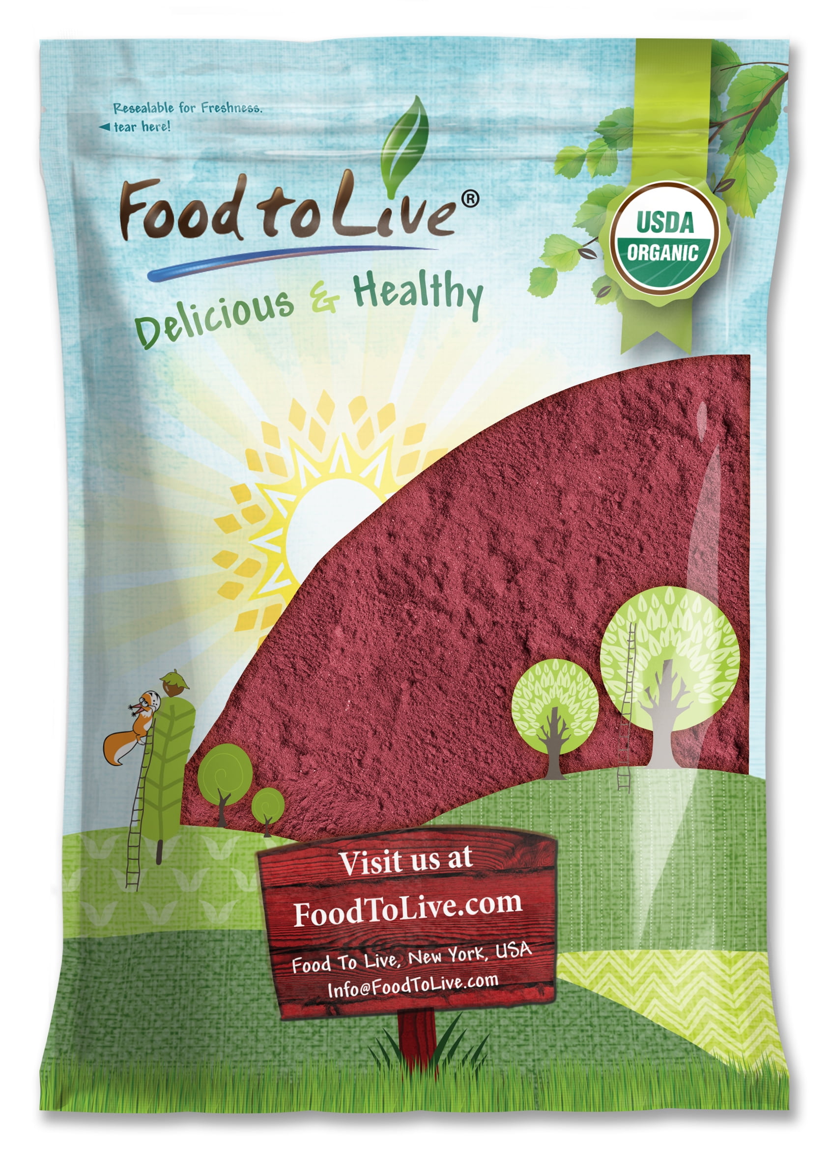 Organic Beet Root Powder, 8 Pounds  Non-GMO, Raw, Vegan, Kosher  by Food to Live