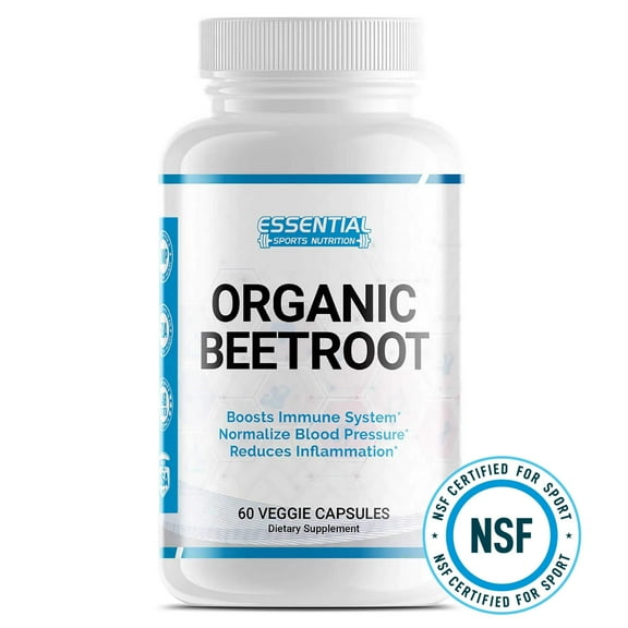 Organic Beetroot Capsules  Nitric Oxide, Circulation & Energy Support, 60 Count