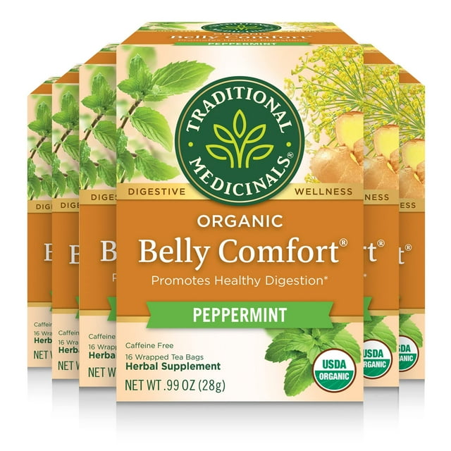 Organic Belly Comfort Peppermint, Promotes Healthy Digestion, 96 Tea