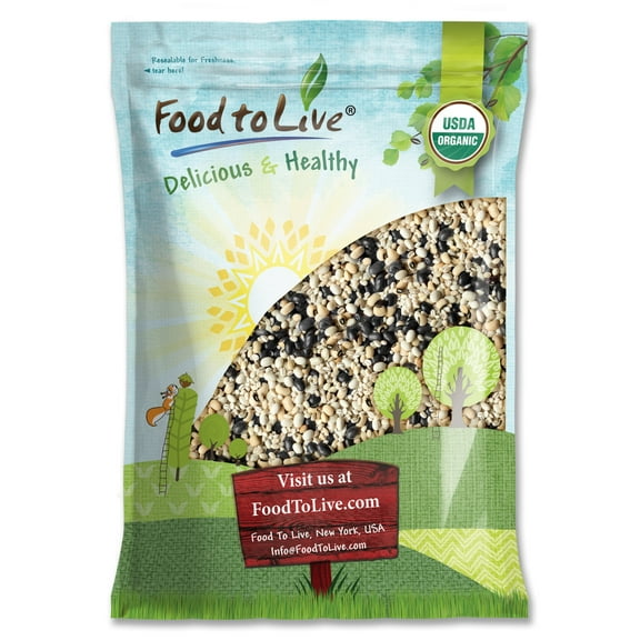 Organic Black Bean Soup Mix, 12 Pounds  Non-GMO, Kosher, Raw, Vegan  by Food to Live