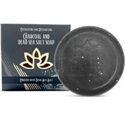 Organic Black Charcoal Soap Bar with Dead Sea Salt and Charcoal Powder Natural Cold Process Soap Exfoliating and Detoxifying Handmade in USA by Relaxcation