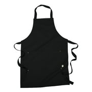 Organic Black Cotton/Recycled Polyester One-size-fits-all Eco Apron