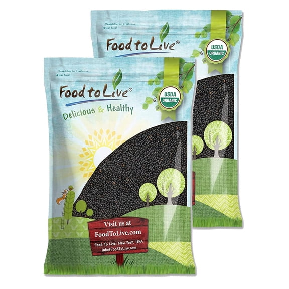 Organic Black Lentils, 20 Pounds Non-GMO, Kosher, Raw, Vegan, Sproutable by Food to Live