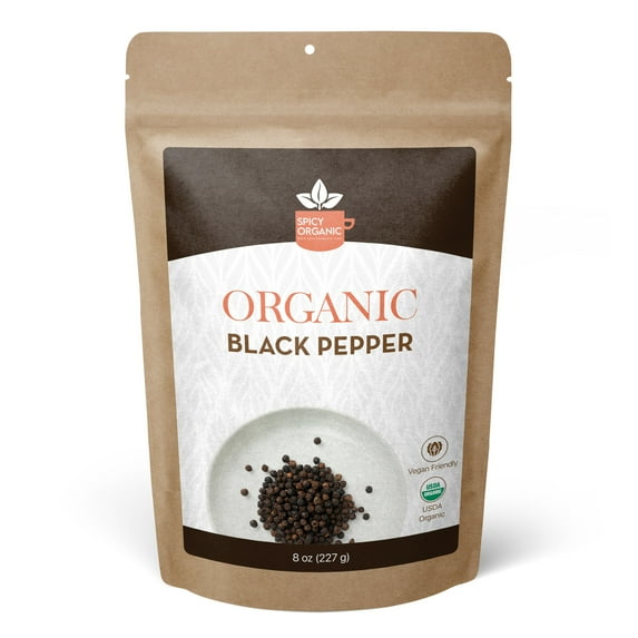 Organic Black Peppercorns: Elevate Your Dishes with Bold and Rich Flavor - Ideal for Cooking and Seasoning