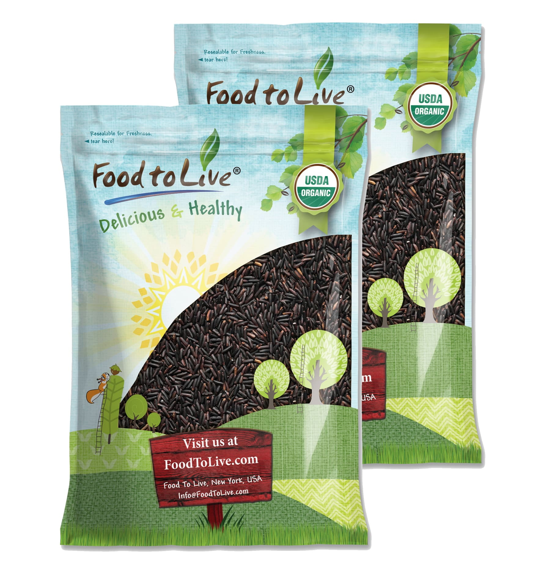 Organic Black Rice, 20 Pounds — Whole Grain NonGMO Rice, Kosher, Vegan