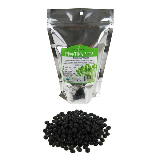 Organic Black Soy Beans -1 Lb - Black Soybeans - Non-GMO - For Cooking, Making Tofu & Soymilk / Soya Milk