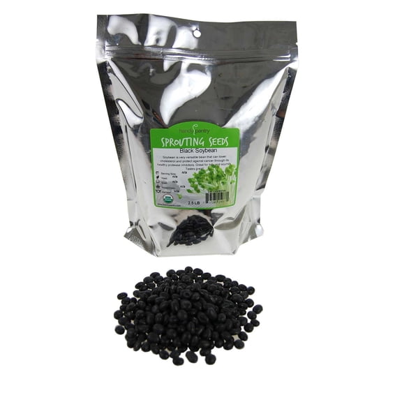 Organic Black Soy Beans - 2.5 Lb - Black Soybeans - For Cooking, Making Tofu & Soymilk / Soya Milk