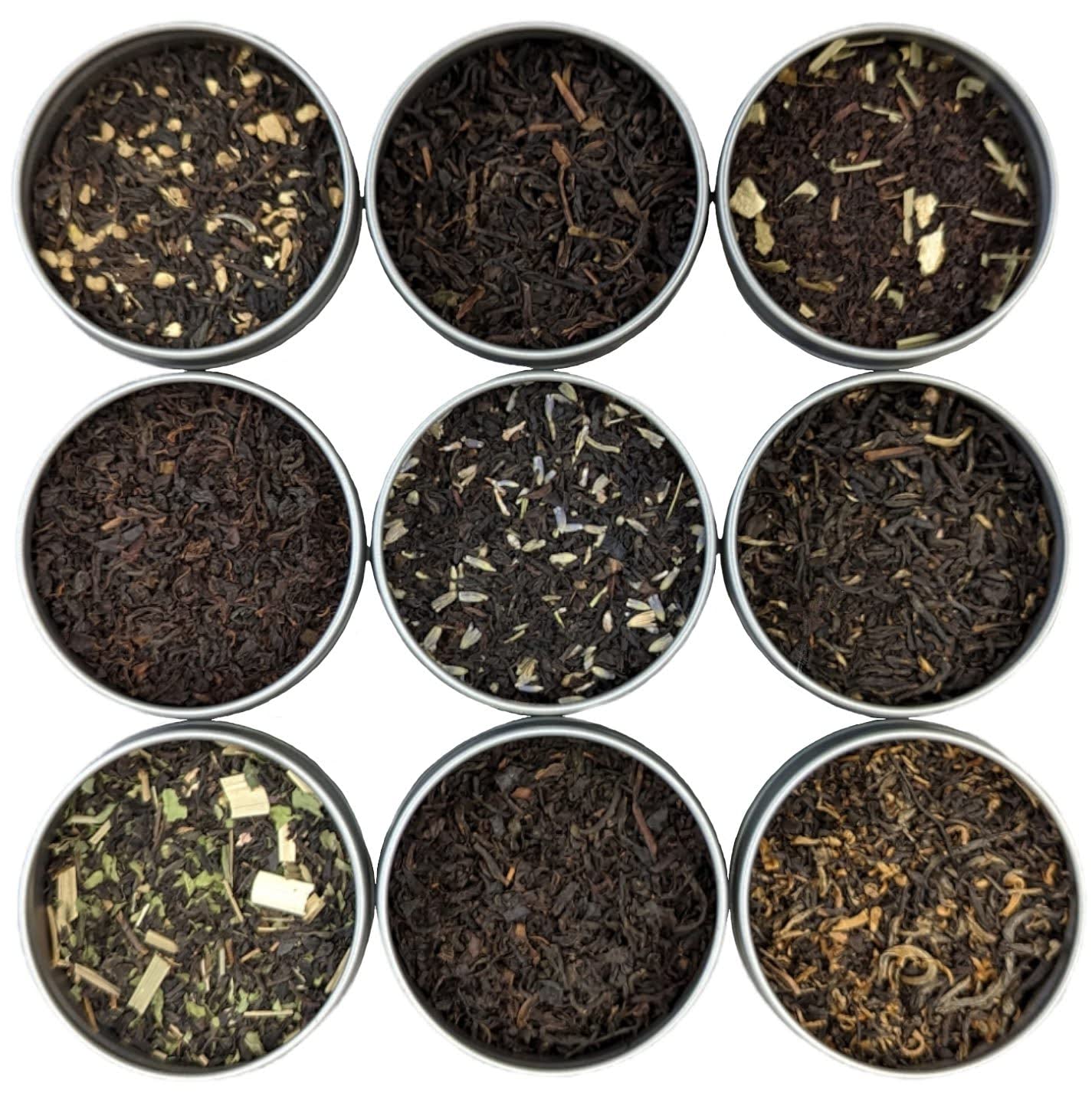 Organic Black Tea Sampler, 9 Loose Leaf Black Teas (Approx. 90 Servings) Naturally Caffeinated