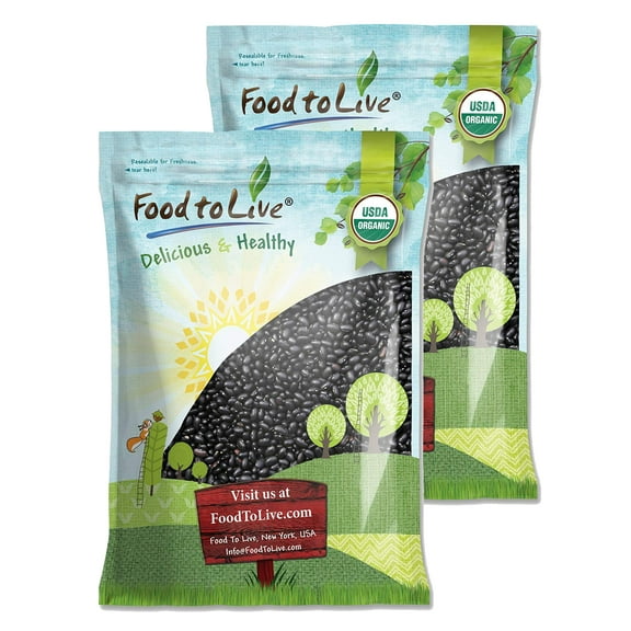 Organic Black Turtle Beans, 25 Pounds — Non-GMO, Sproutable, Kosher, Raw, Vegan — by Food to Live