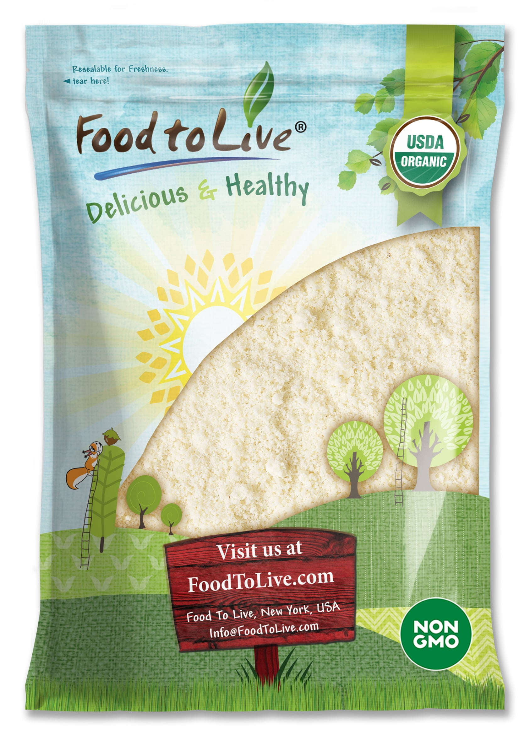 Organic Blanched Almond Flour, 8 Pounds  Non-GMO, Kosher, Vegan  by Food to Live