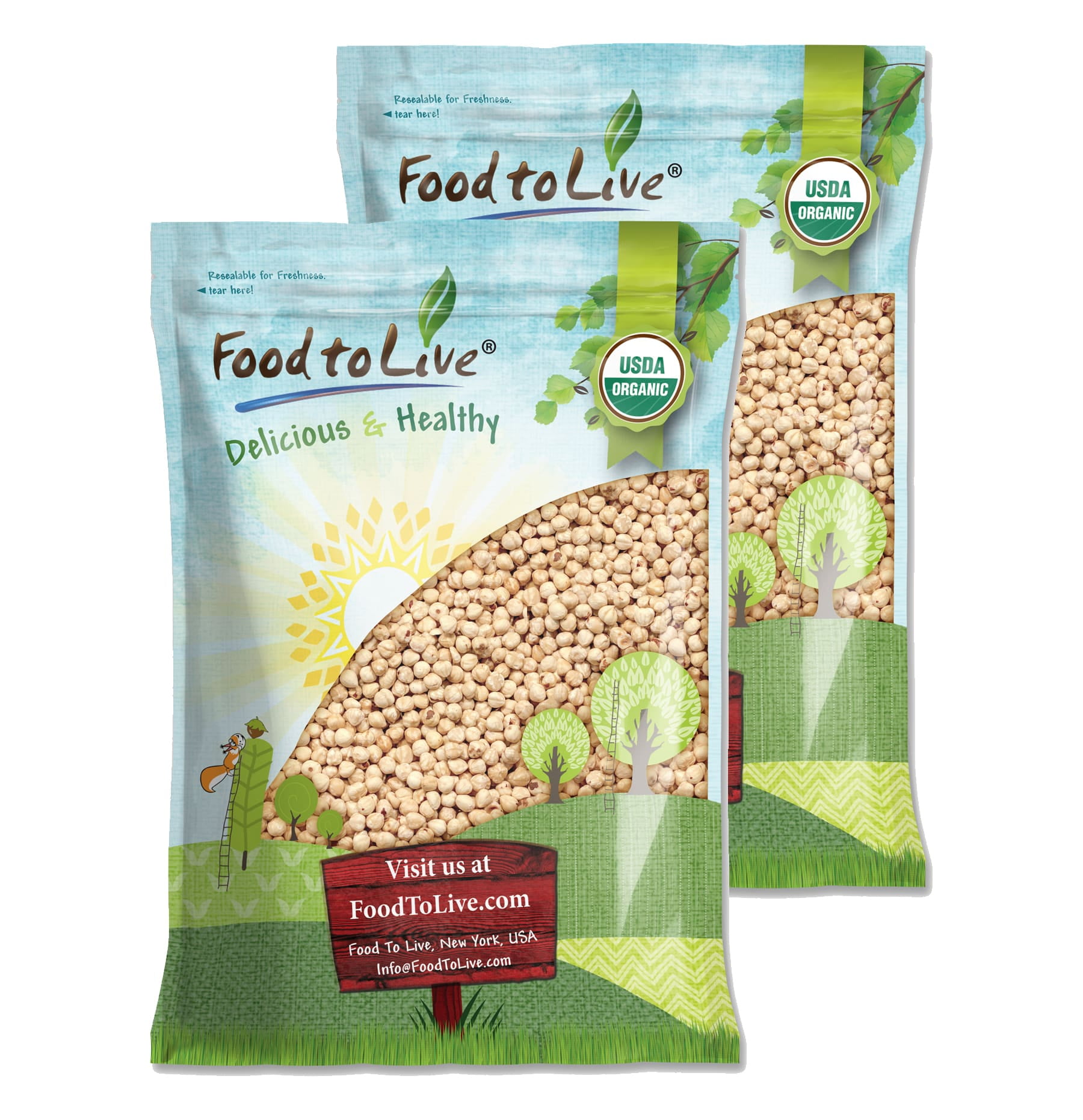 Organic Blanched Hazelnuts, 16 Pounds — Non-GMO, Vegan, Raw, Kosher— by Food to Live