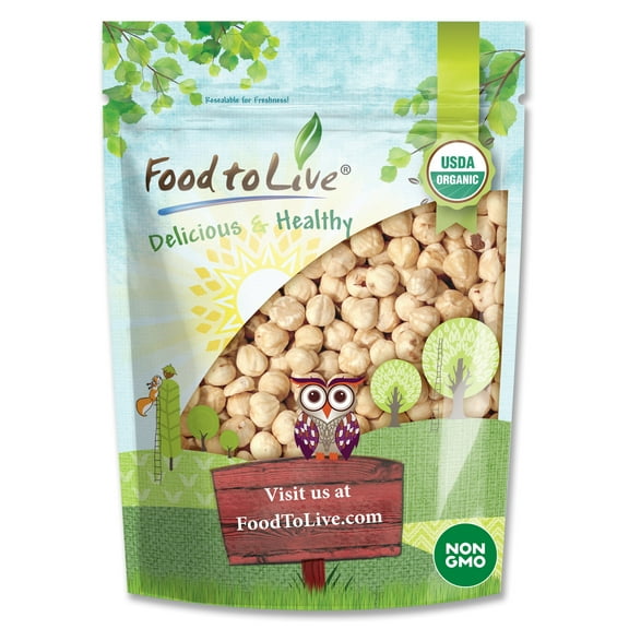 Organic Blanched Hazelnuts, 2 Pounds  Non-GMO, Vegan, Raw, Kosher by Food to Live