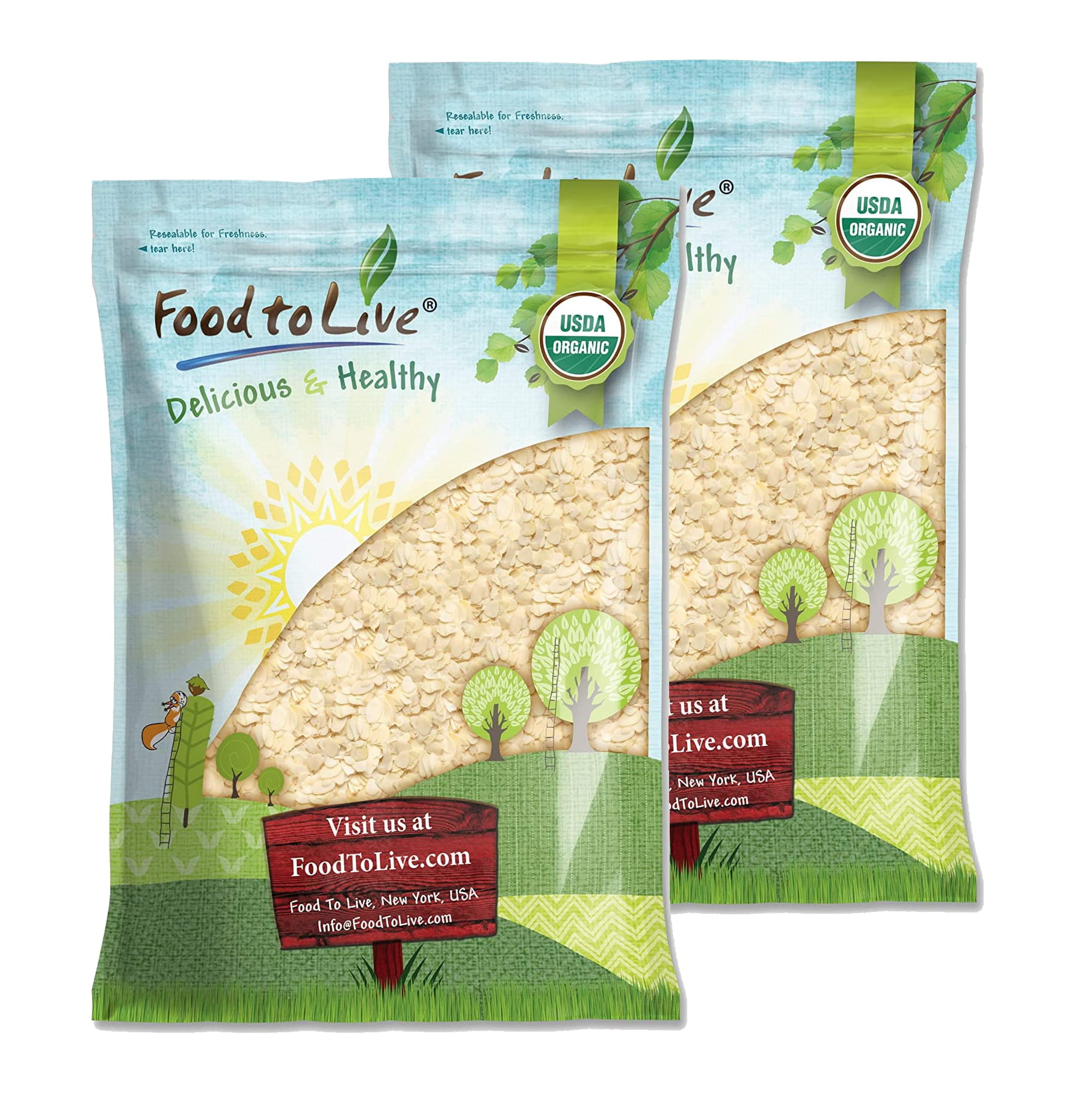 Organic Blanched Sliced Almonds, 12 Pounds — Non-GMO, Kosher, Vegan — by Food to Live