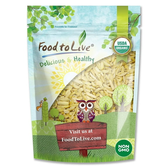 Organic Blanched Slivered Almonds, 1 Pound Non-GMO, Kosher, Vegan by Food to Live