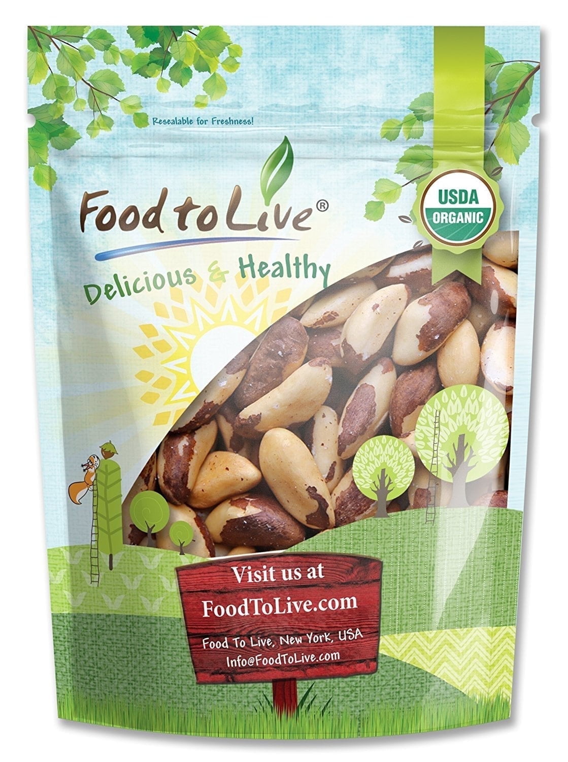 Organic Brazil Nuts, 4 Pounds — Non-GMO, Raw, Kosher, Vegan — by Food to Live