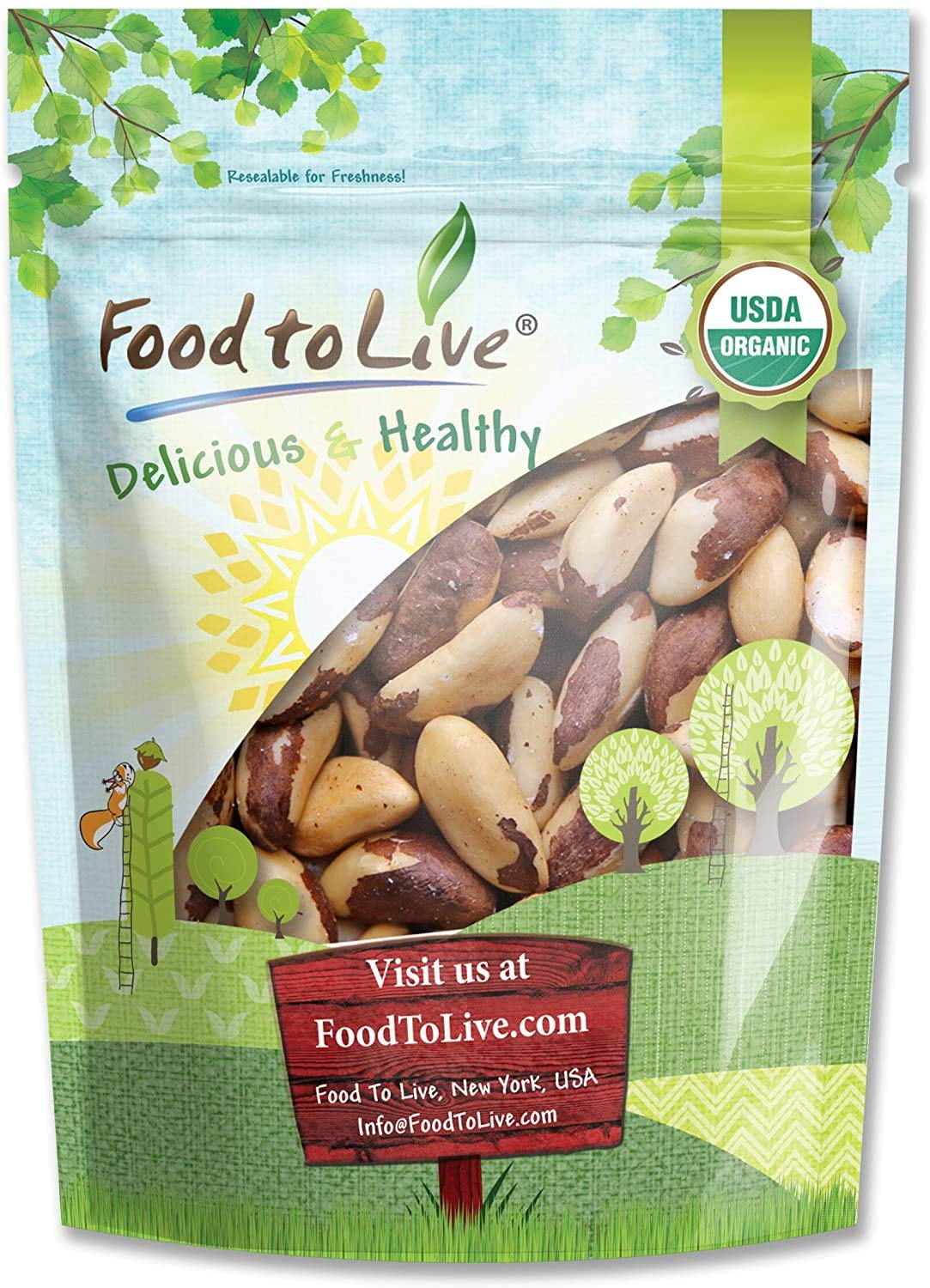 Organic Brazil Nuts, 5 Pounds — Non-GMO, Raw, Kosher, Vegan — by Food to Live