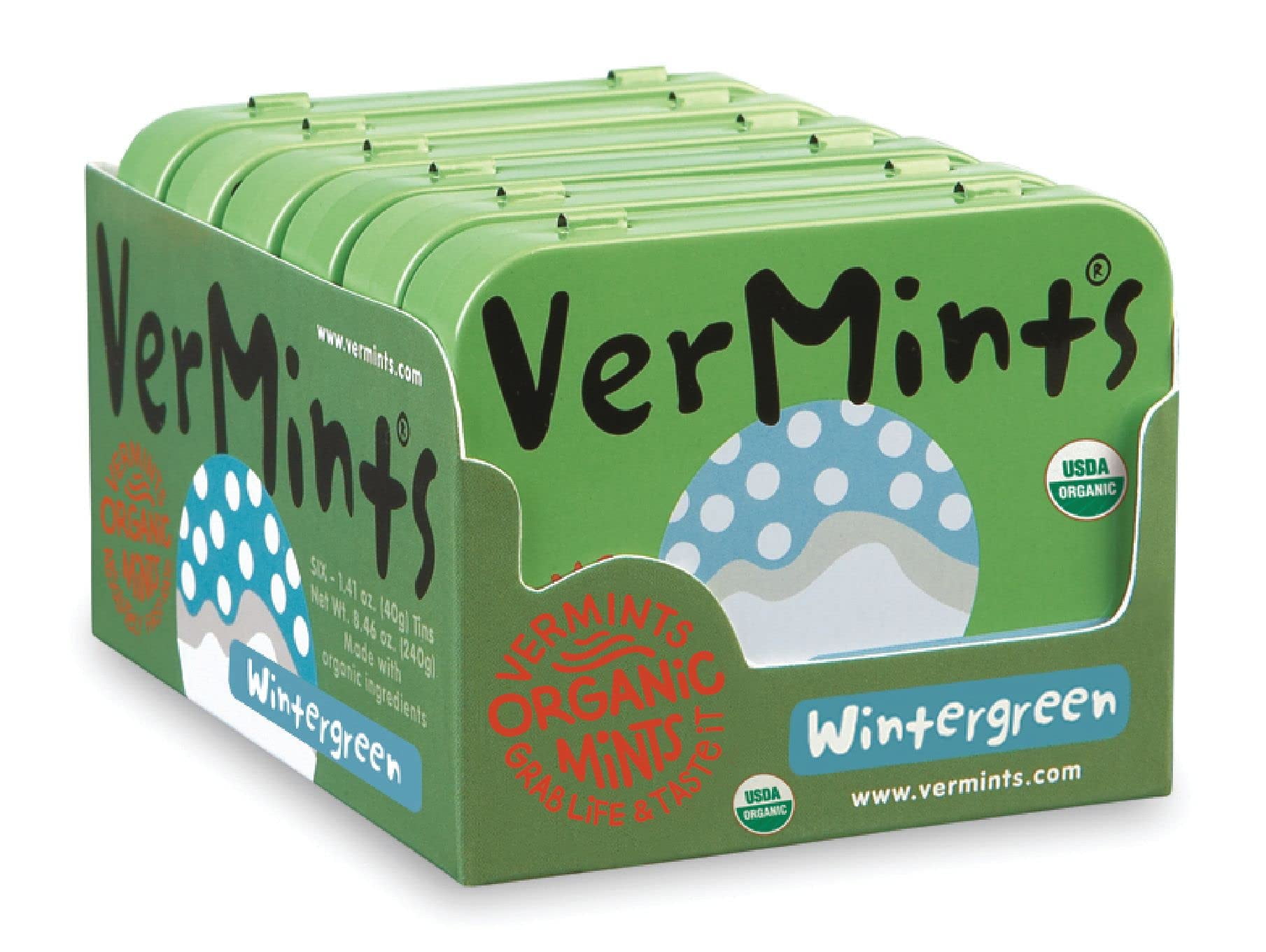 Organic Breath Mints by VerMints, Wintergreen Flavor, All Natural, NonGMO, Nut Free, Gluten