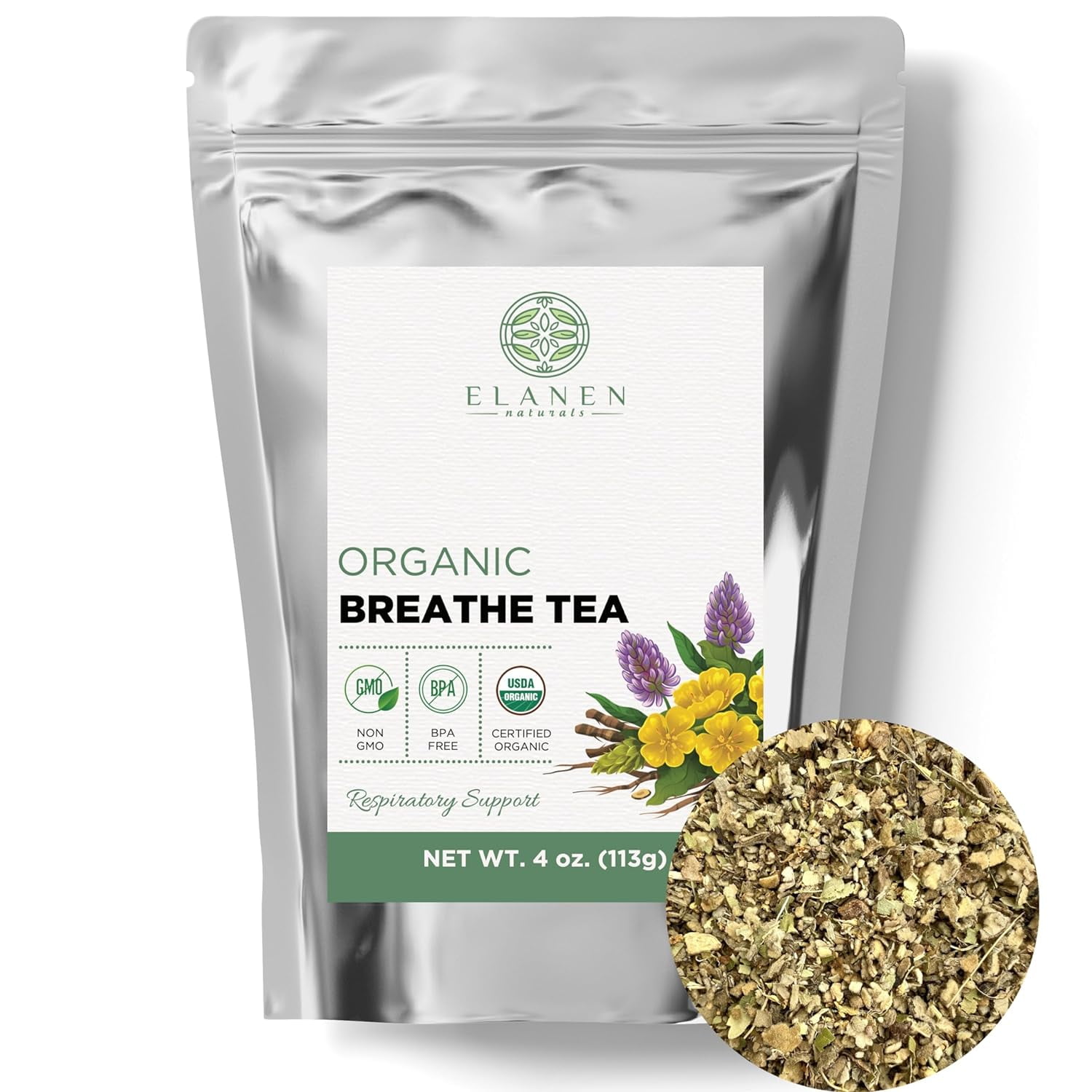Best Lung Detox Tea For Smokers Organic Breathe Tea 4 oz. (113g), USDA Certified Organic Lung Tea