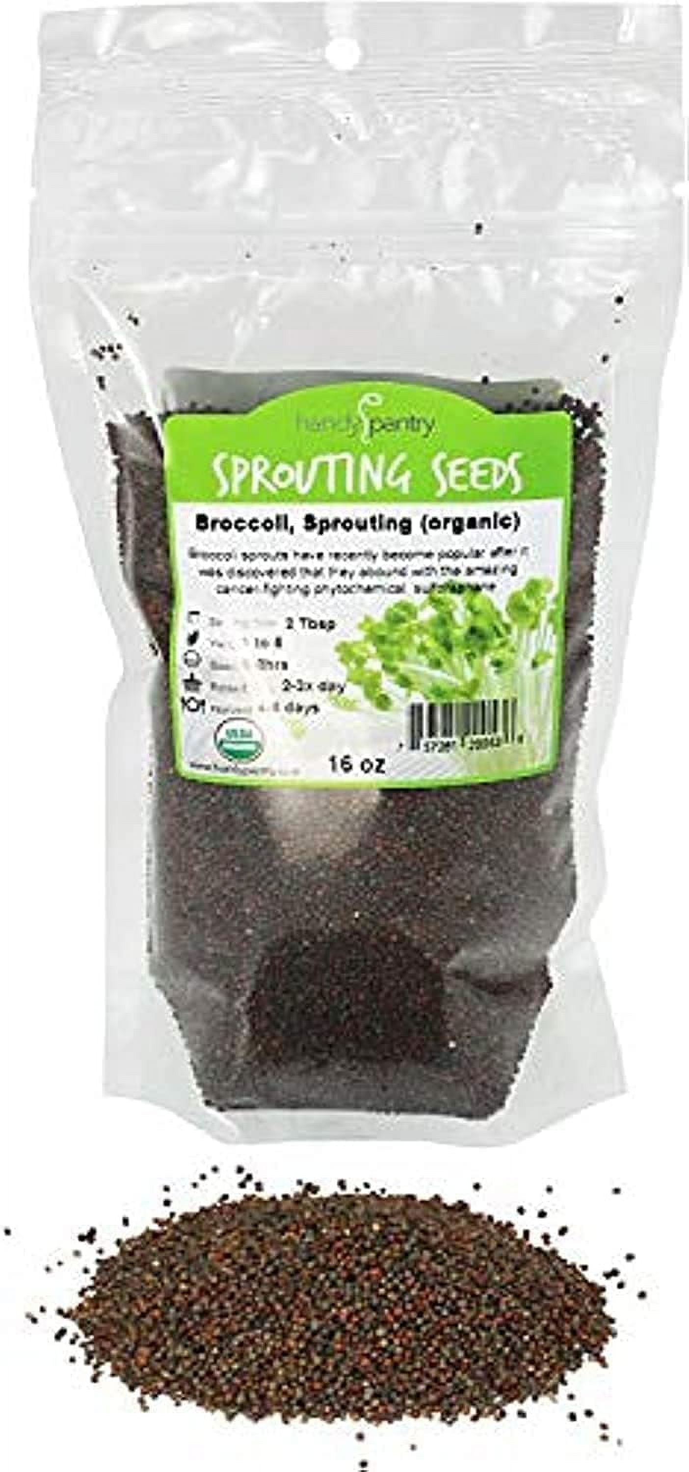 Organic Broccoli Sprouting Seeds By Handy Pantry , 1 Pound Resealable