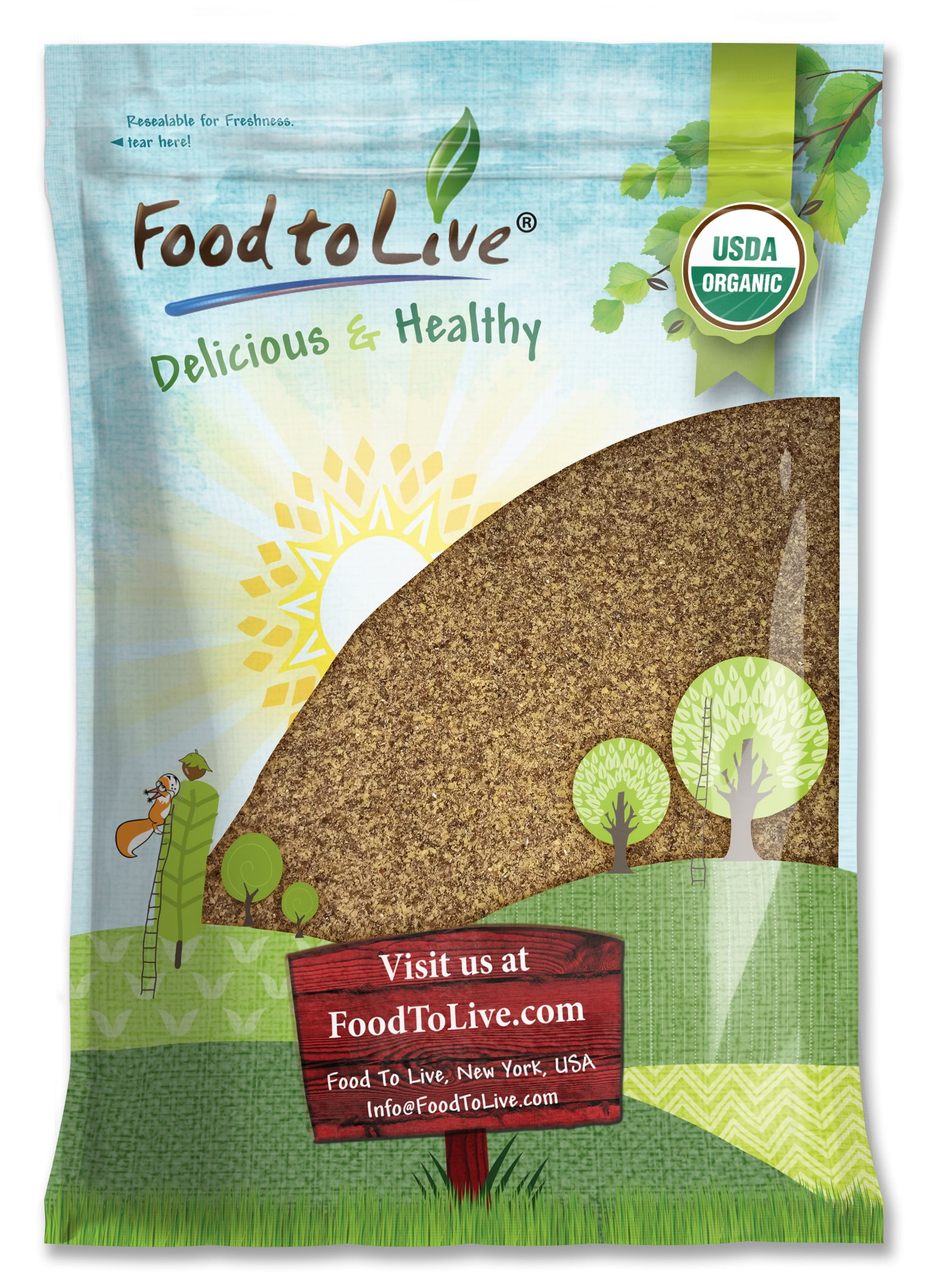 Organic Brown Milled Flax Seeds, 8 Pounds — Non-GMO, Raw, Vegan, Kosher — by Food to Live