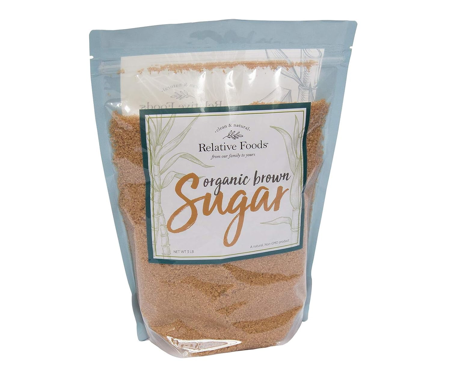 Organic Brown Sugar Bulk Resealable bag (3lb) raw Light Brown sugar