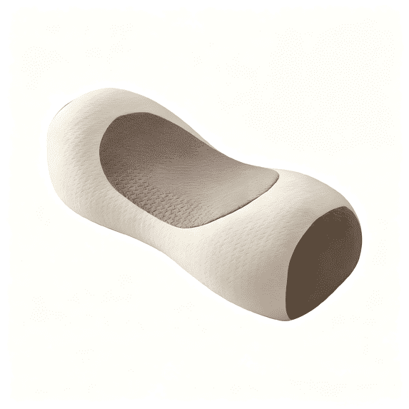 Organic Buckwheat Cervical Neck support Pillow for sleeping, Ergonomic Neck Support Bolster for Side & Back Sleepers, Firm Support Pillow for Neck Pain Relief & Spine Alignment (Beige)