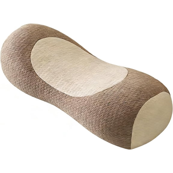 Organic Buckwheat Cervical Neck Pillow, Provide Firm Support Neck Roll, Ergonomic Neck Support Bolster for Side & Back Sleepers, Spine Alignment (Brown)