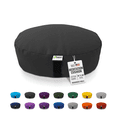 thumbnail image 1 of Organic Buckwheat Hulls 14x18" Oval XL Zafu Meditation Cushion - Tibetan Style Cotton Zen Yoga Pillow for Floor - Made in USA, Black, 1 of 8