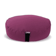 thumbnail image 1 of Organic Buckwheat Hulls 14" Round Zafu Meditation Cushion - Tibetan Style Organic Cotton Zen Yoga Pillow for Floor - Made in USA, Plum, 1 of 8