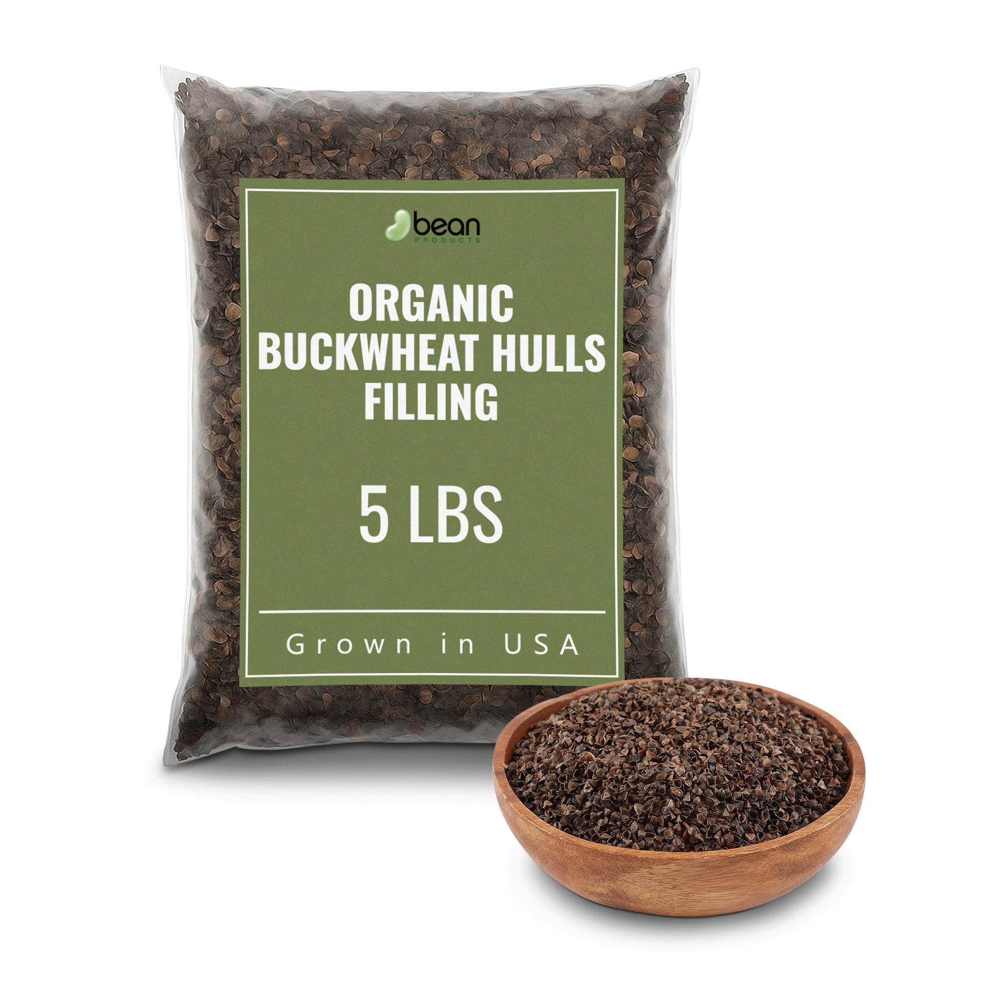 Organic Buckwheat Hulls Filler for Pillows, Yoga Zafus, and Cushions – Grown and Processed in USA, 5 LBS Pillow Filling