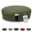 thumbnail image 1 of Organic Buckwheat Hulls Oval XL - 14" x 18" Zafu Meditation Cushion - Tibetan Style Natural Hemp Zen Yoga Pillow for Floor - Made in USA, Cactus, 1 of 8