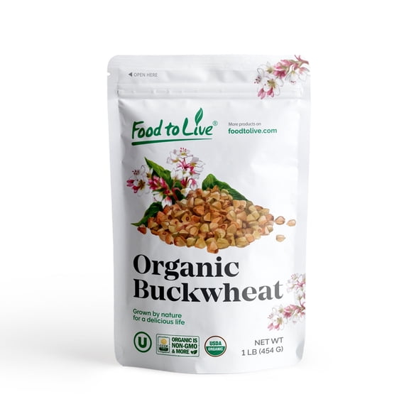 Organic Buckwheat Kasha, 1 Pound  Non-GMO, Kosher, Vegan  by Food to Live