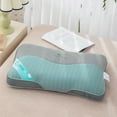 thumbnail image 1 of Organic Buckwheat Pillow - Natural Cooling Pillow for Neck Support, Adjustable Firmness, 21.6x13.7 Inch Hypoallergenic Bed Pillow (Blue), 1 of 6
