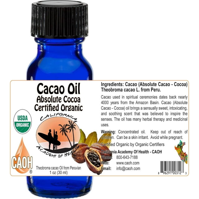 Organic Cacao Oil Absolute Cocoa - Theobroma cacao - Peruvian - 1 oz ...
