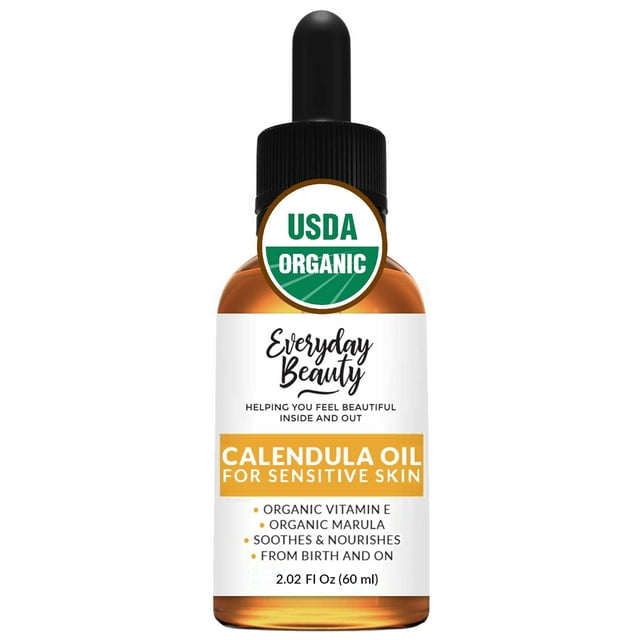 Organic Calendula Oil For Sensitive Skin USDA Certified 100 All Natural Plant Based 1oz